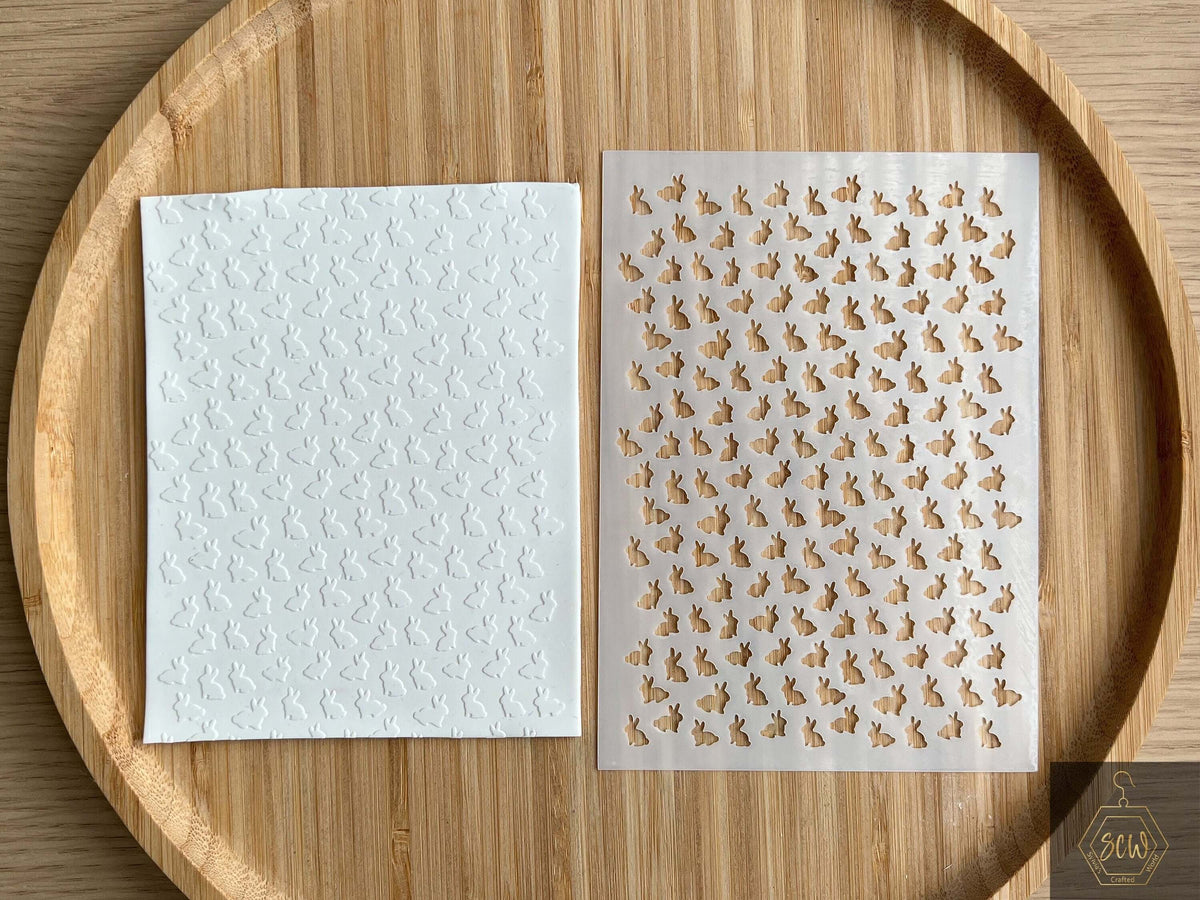 Feuille de texture pour argile polymère, pochoir en mylar, motif fleur - Sylvia's Crafted World