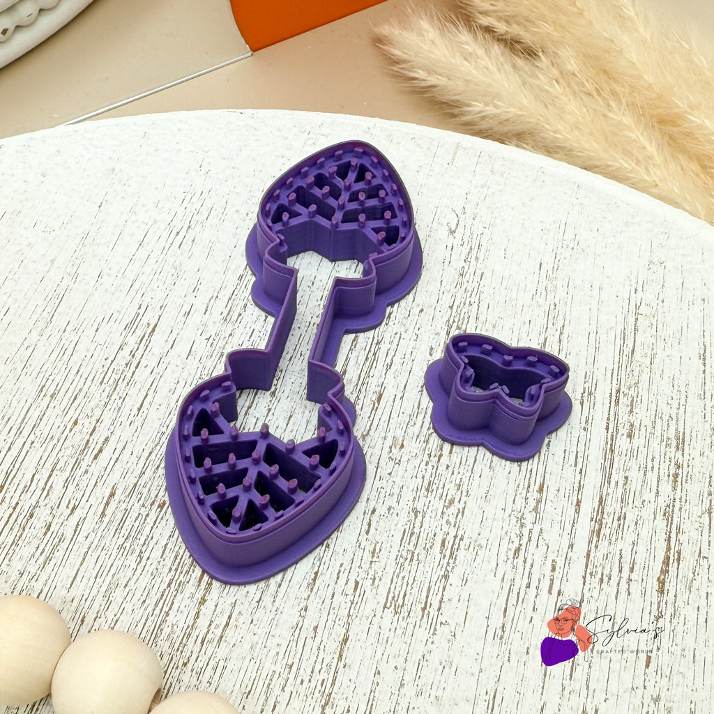 Lot d'emporte-pièces en forme de fraise pour la fabrication de porte-clé en argile polymère