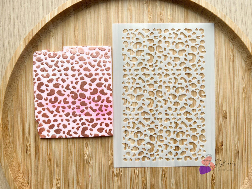Feuille de texture pour argile polymère, pochoir en mylar, motif léopard